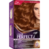 Стойкая крем-краска для волос Wella Color Perfect 6/74 Янтарный темно-русый - Pampik