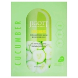 Тканинна маска для обличчя Jigott Cucumber Real Ampoule Mask Огірок, 27 мл - Pampik