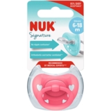 Пустышка ортодонтическая Nuk Signature Розовые сердца, pазмер 2, силиконовая (3952472) - Pampik