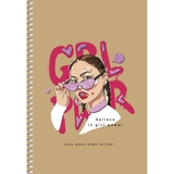 Тетрадь для записей Student Девушка, А5, без линовки, спираль, 96 листов (A5-SC-096-6115) - Pampik