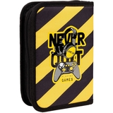 Пенал жесткий Yes HP-04 Never Quit, 13х21х4 см, черный с желтым (533432) - Pampik - 2