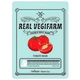 Тканевая маска для лица Fortheskin Super Food Real Vegifarm Double Shot Mask Tomato Томат, 23 мл - Pampik