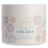 Очищаючий масажний крем для обличчя Enough W Collagen whitening premium Cleansing & Massage Cream Освітлення, 300 мл - Pampik