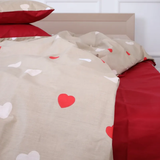 Простыня MirSon Ranforce Elite 17-4750 Multicolored hearts 110х160 см красная (2200008933579) - Pampik