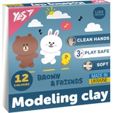 Пластилін Yes Line Friends 12 кольорів, 240 г (540670) - Pampik