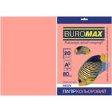 Бумага цветная Buromax Neon А4 20 листов розовая (BM.2721520-10) - Pampik