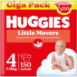 Підгузки на липучках Huggies Little Movers 4 (7-18 кг), 150 шт - Pampik