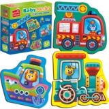 Пазли картонні з грою Vladi Toys Малюк зможе Транспорт Тварини, 14 елементів (VT1722-28) - Pampik - 3