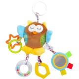 М’яка іграшка-брязкальце Lindo з прорізувачем Сова коричнева (F 1013) - Pampik