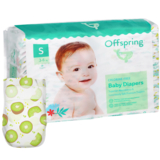 Підгузки на липучках Offspring Hairykiwi S (3-6 кг), 48 шт. (DP-OI-FAT-S48P-HKW) - Pampik