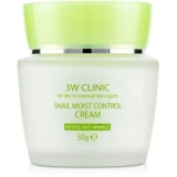 Крем для обличчя 3W Clinic Snail Moist Control Cream зволожуючий з равликовим муцином 50 г - Pampik