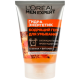 Гель для вмивання очищуючий пробуджуючий L'Oreal Paris Гідра енергетик Men Expert 100 мл - Pampik
