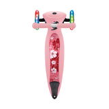 Самокат Globber Junior Foldable Lights, до 50 кг, 2+ лет, пастельно-розовый с цветами (433-210) - Pampik - 2