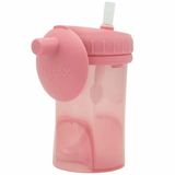 Чашка непроливайка із силіконовою соломинкою Difrax Non-Spill рожева (1010 Raspberry) - Pampik