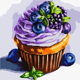 Картина за номерами Santi з алмазною мозаїкою Тістечко 40х40 см - Pampik