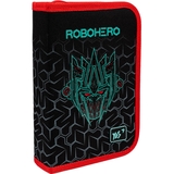 Пенал Yes Robohero HP-03 твердый одинарный с клапаном черный (533571) - Pampik