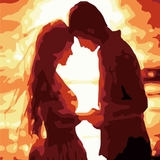 Набір для розпису по номерах Strateg Палке кохання 20х20 см (HH5798) - Pampik