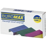 Скоби для степлерів Buromax кольорові №24/6 1000 шт. (BM.4422) - Pampik