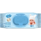 Влажные салфетки Smile Baby с экстрактом ромашки и алоэ, 100 шт. - Pampik