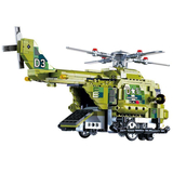 Машинка-конструктор делюкс на дистанційному керуванні Wise Block Військовий гелікоптер 676 деталей (EU389802) - Pampik - 3