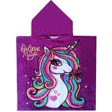 Дитячий банний рушник HomeBrand з капюшоном Єдиноріг з трояндою (4594) - Pampik