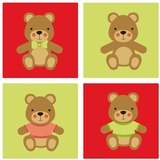 Набір для розпису по номерах Strateg Ведмежатка 30х30 см (ES-0830) - Pampik