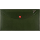 Папка-конверт Yes Fusion А6 на кнопці, темно-зелена (492269) - Pampik