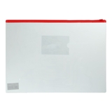 Папка-конверт на блискавці zip-lock Buromax А4 глянцевий прозорий пластик червона (BM.3946-05) - Pampik