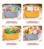 Багатофункціональний ящик для зберігання іграшок Poppet Свинка Йеллоу на колесах, великий (PP-002Y-L) - Pampik - 8