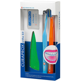 Ортодонтичний набір Curaprox Ortho Kit: Ортодонтична щітка Curaprox CS 5460 Ortho Ultrasoft + Монопучкова щітка CS 1009 Single & Sulcular + Набір йоржиків + Орто-воск - Pampik