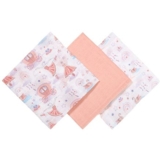Пелюшки муслінові бавовняні BabyOno, рожевий, 70х70 см, 3 шт. (348/11) - Pampik - 2