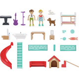 Кукольный дом Hape с горкой, мебелью и аксессуарами (E3411) - Pampik - 3