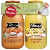 Набір Cottage Sweet Caramel & Delicious Vanilla молочко для душу 250 мл та гель-ексфоліант 270 мл - Pampik