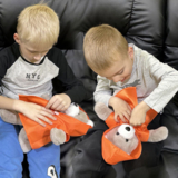 Іграшка м'яка Масік Ведмедик пухнастий у жовтогарячому плащі, 35 см (МС 080501-05) - Pampik - 4