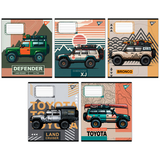 Набір зошитів Yes Off road vehicle А5, в лінійку, 60 аркушів, 10 шт. (767410) - Pampik