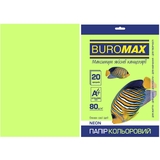 Папір кольоровий Buromax Neon А4, 20 аркушів, зелений (BM.2721520-04) - Pampik
