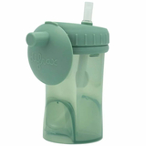 Чашка непроливайка із силіконовою соломинкою Difrax Non-Spill зелена (1010 Sage) - Pampik