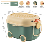 Многофункциональный ящик для хранения игрушек Poppet Утенок Грин на колесах, большой (PP-001G-L) - Pampik - 2