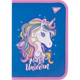 Папка для тетрадей YES Glamour пластиковая на молнии, В5, синяя (492206) - Pampik