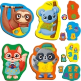 Пазлы картонные с игрой Vladi Toys Малыш сможет Животные Игрушки, 12 элементов (VT1722-27) - Pampik - 3