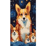 Набір для розпису по номерах Strateg Гарненькі коргі 50х25 см (WW158) - Pampik