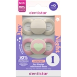 Пустушка ортодонтична Dentistar для дівчинки, 0-6 місяців, 2 шт. (3960001) - Pampik - 2