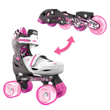 Роликові ковзани Neon Combo розмір 30-33 сіро-рожеві (NT30P4) - Pampik