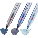 Набор акварельных маркеров Santi Glitter Brush Оттенки синего 3 шт. (390769) - Pampik - 2