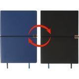 Блокнот деловой Buromax Duet А5 192 л. в клеточку+в линейку обложка искусственная кожа синий (BM.295626-02) - Pampik