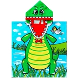 Дитячий банний рушник HomeBrand з капюшоном Динозаврик (4595) - Pampik