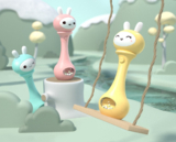 Погремушка-грызунок Beiens Зайчик музыкальный, желтый (YZ02yellow) - Pampik - 4