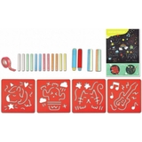 Набір для малювання Hape Трафарети з крейдою (E1068) - Pampik - 2