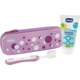 Дорожный набор Chicco: зубная щетка + зубная паста 50 мл, розовый - Pampik