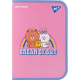Папка факультативная Yes Line Friends Dream А4 пластиковая, на молнии, с внутренним карманом (492223) - Pampik